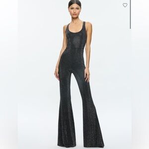 Alice + Olivia Black Glitter Jumpsuit